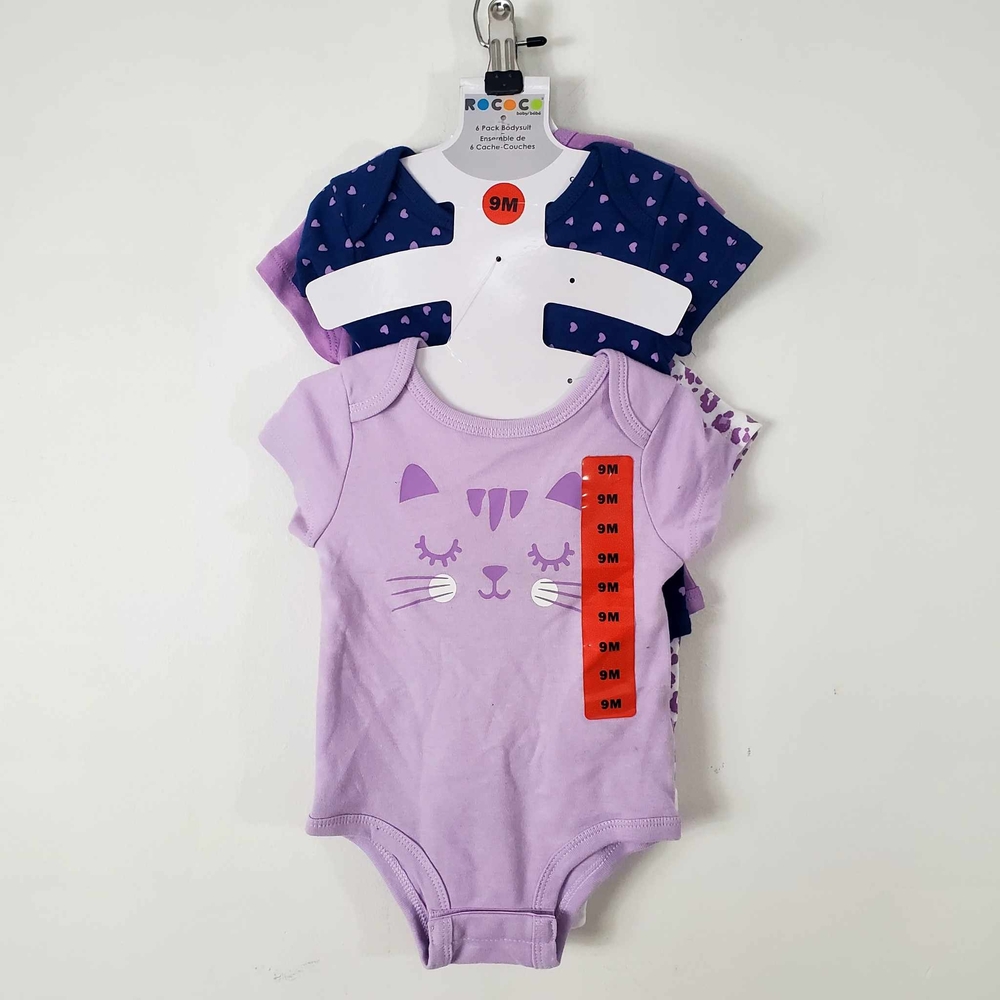 NWT/Rococo Baby 4 Piece Bodysuit Purple Set / 100% Cotton